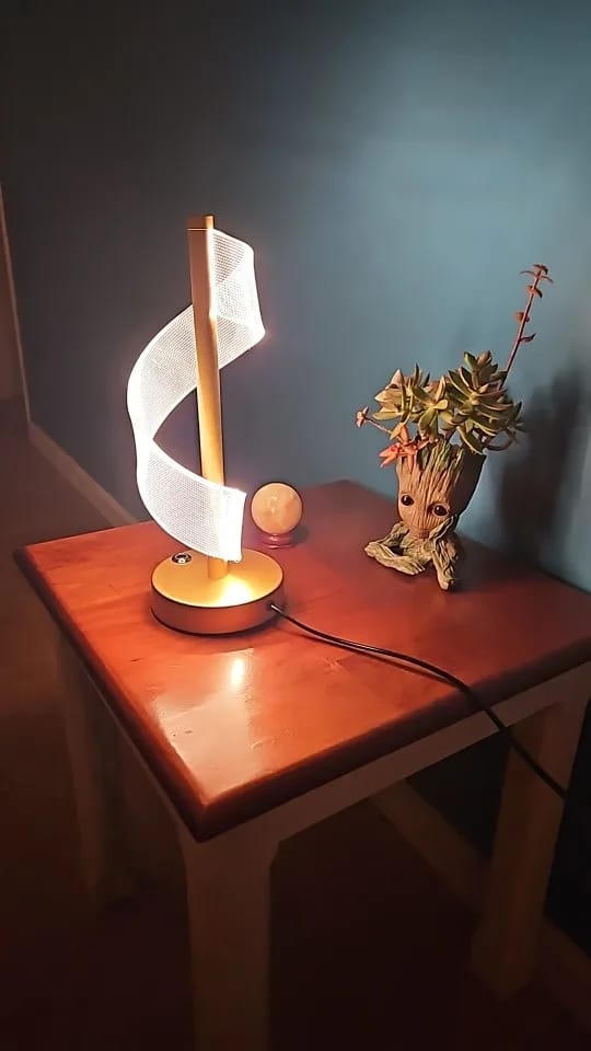 Customer photo review of Helix Brass Table Lamp