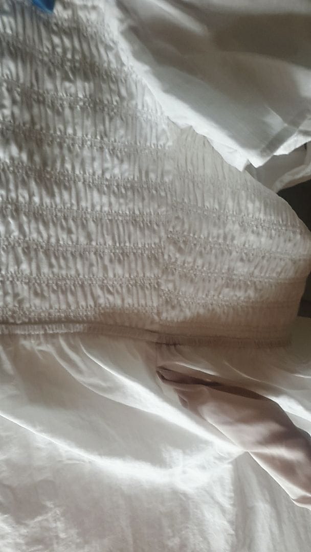 Customer photo review of Square Neck Full Smocked Flutter Sleeve Midaxi Dress