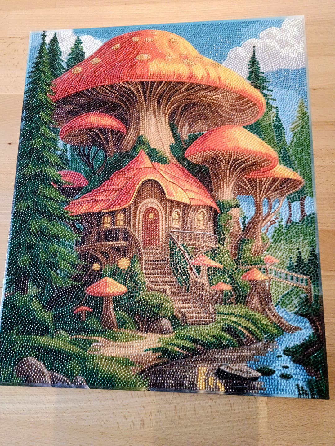 Customer photo review of Mushroom House Crystal Art Canvas Kit 40x50cm