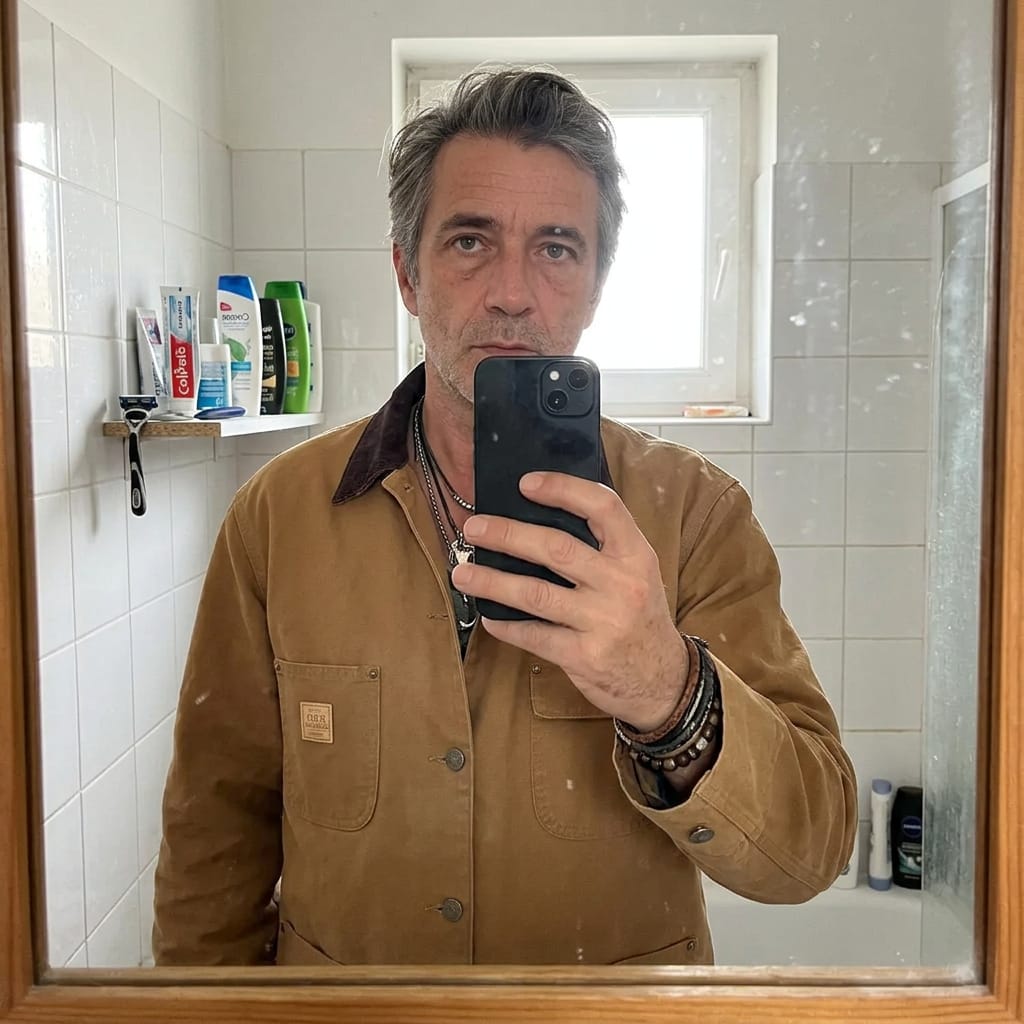 Customer photo review of Gefütterte Stonewashed Jacke