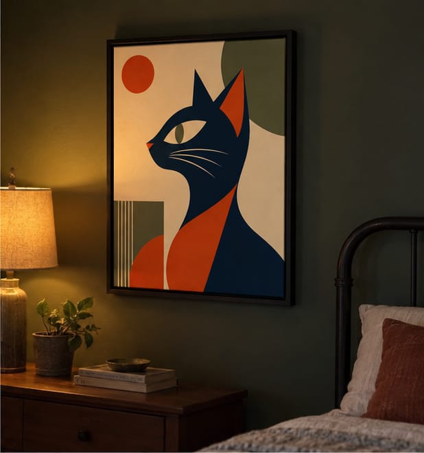 Customer photo review of Black Cat Canvas Wall Art