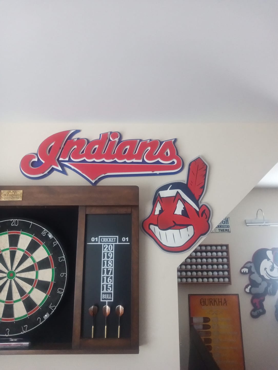 Customer photo review of Cleveland Indians Script COOPERSTOWN RETIRED Logo 3D Metal Wall Art