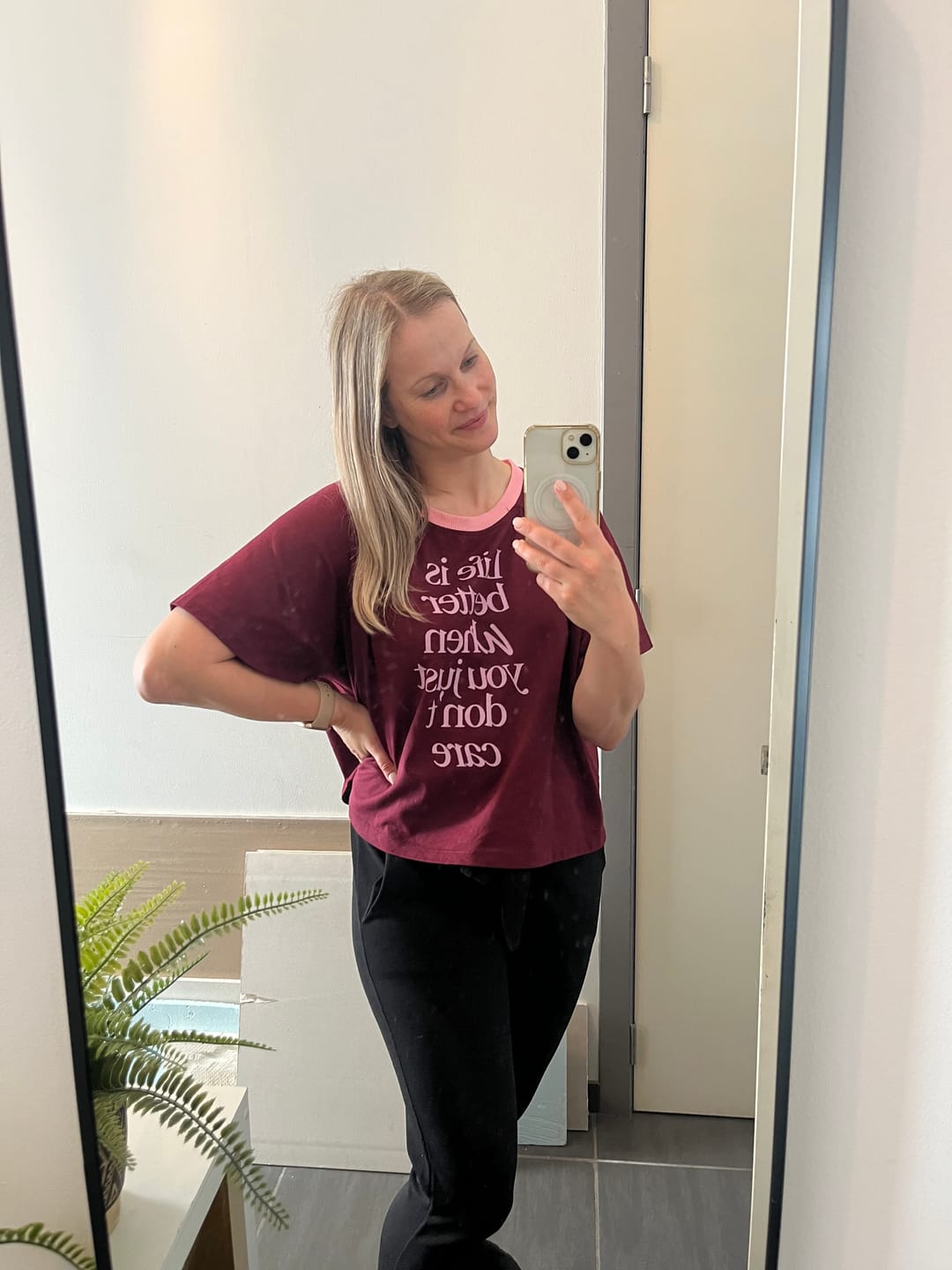 Customer photo review of Statement Tee / Burgundy