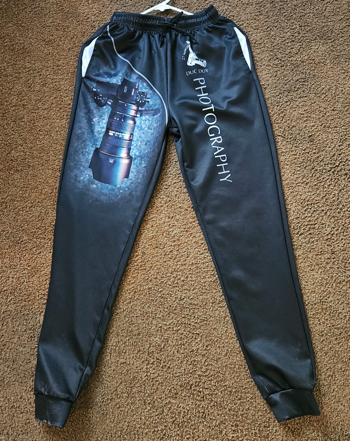 Customer photo review of Unisex Clothing, Custom Photography Jogger Pants, Gift for Photographers