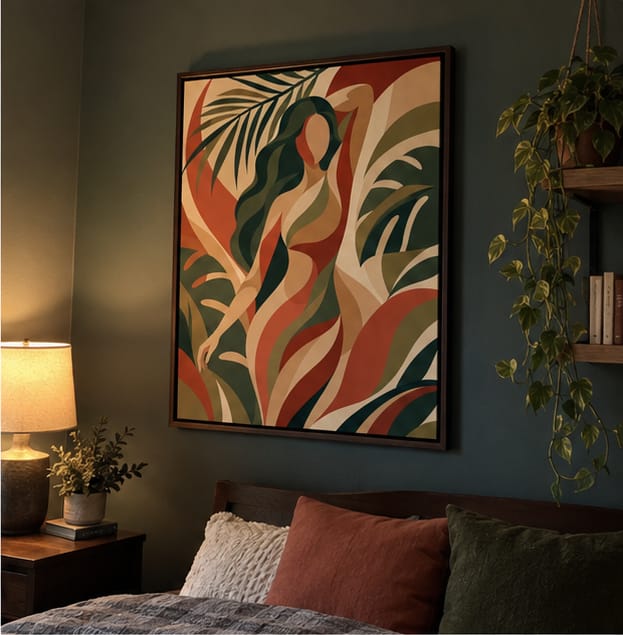 Customer photo review of Abstract Tropical Woman Canvas Wall Art