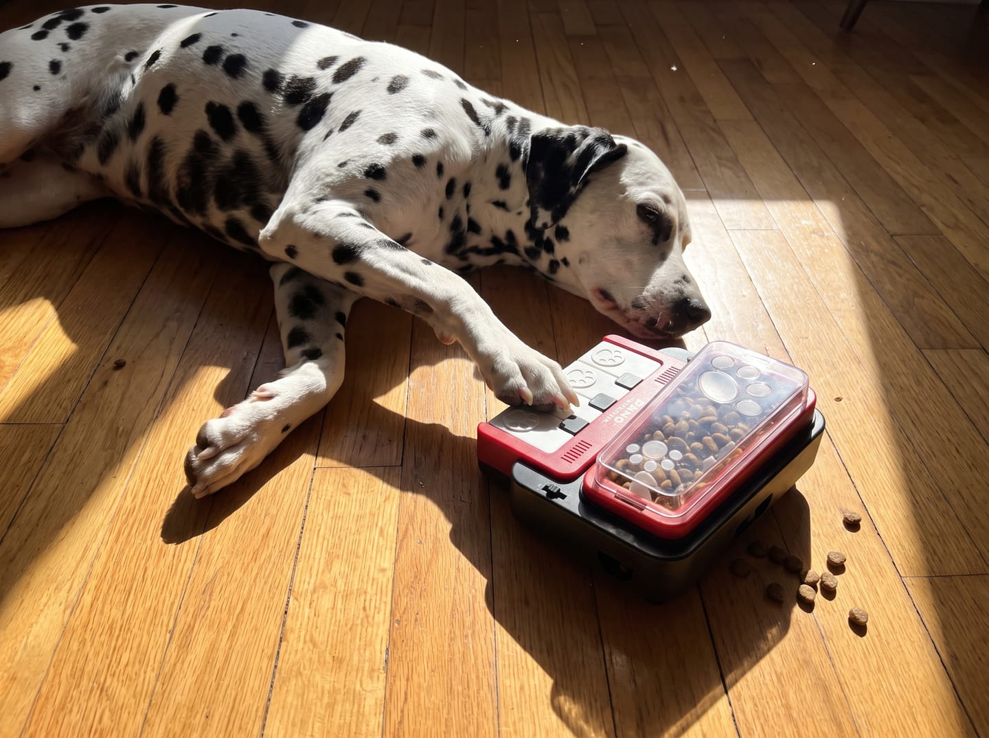 Customer photo review of PianoFeeder™ Interactive Dog Treat Dispenser