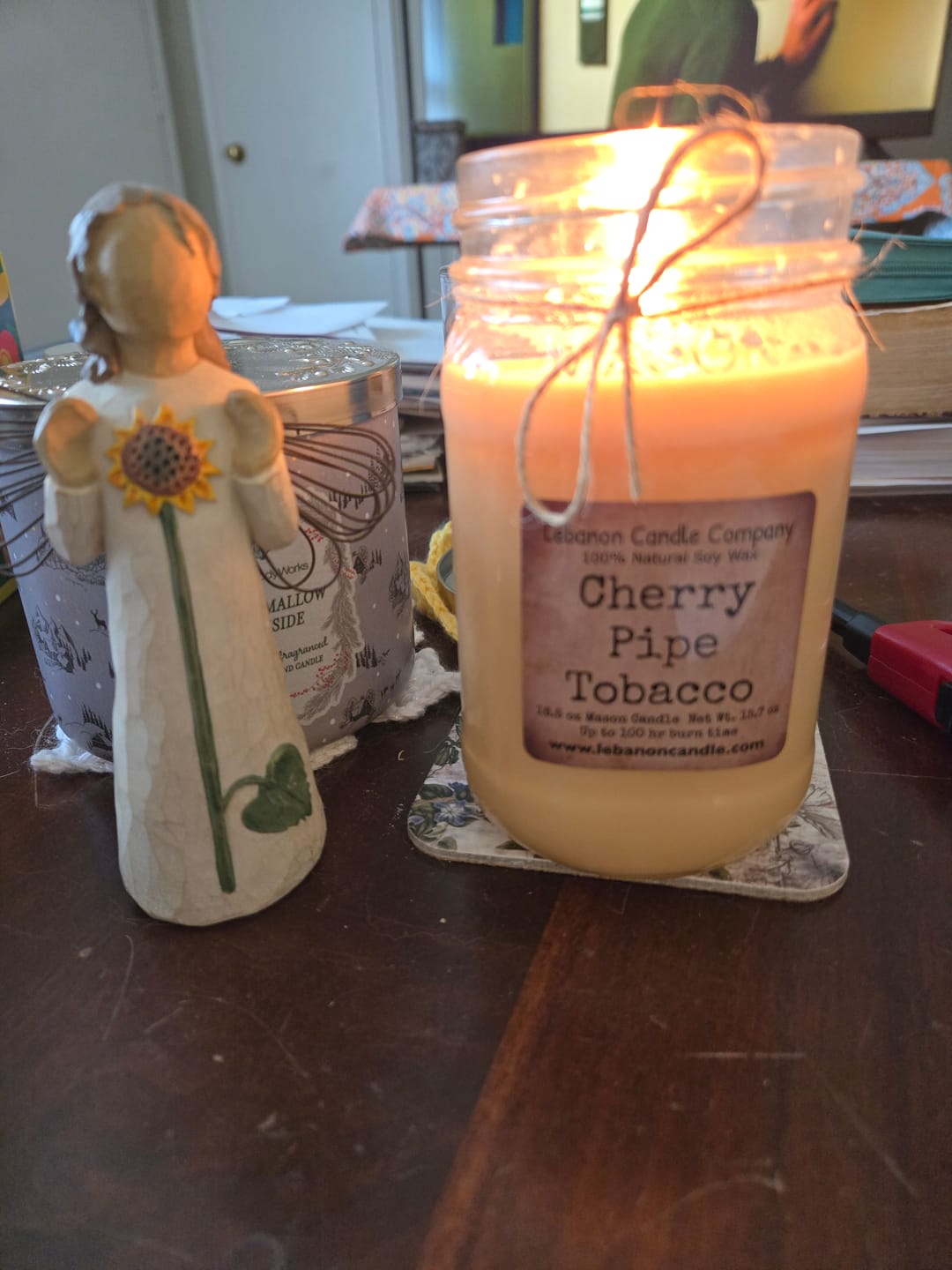 Customer photo review of Cherry Pipe Tobacco Candle