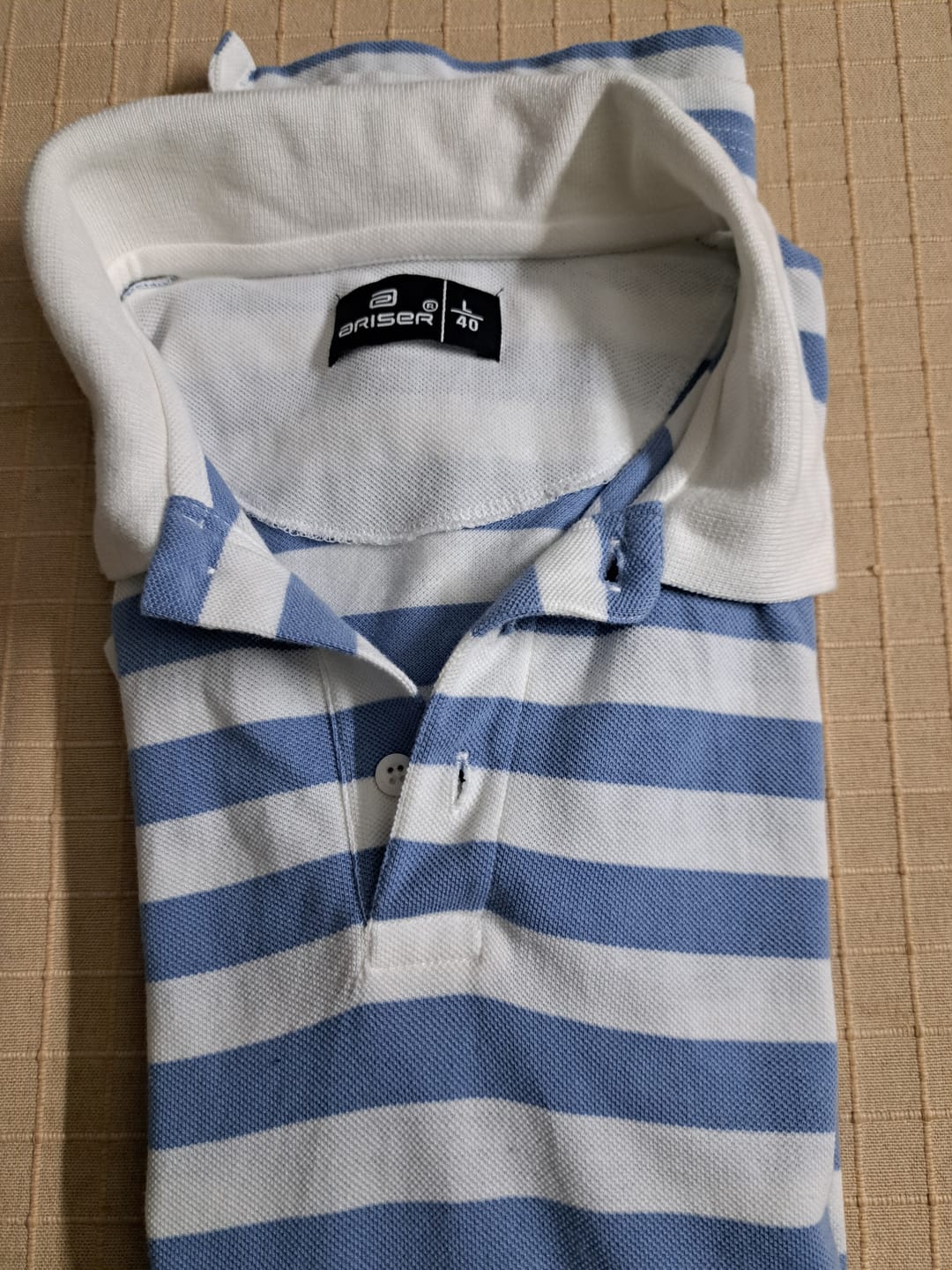 Customer photo review of French Polo -Frost Blue & White Stripes T-Shirts For Men | Ariser