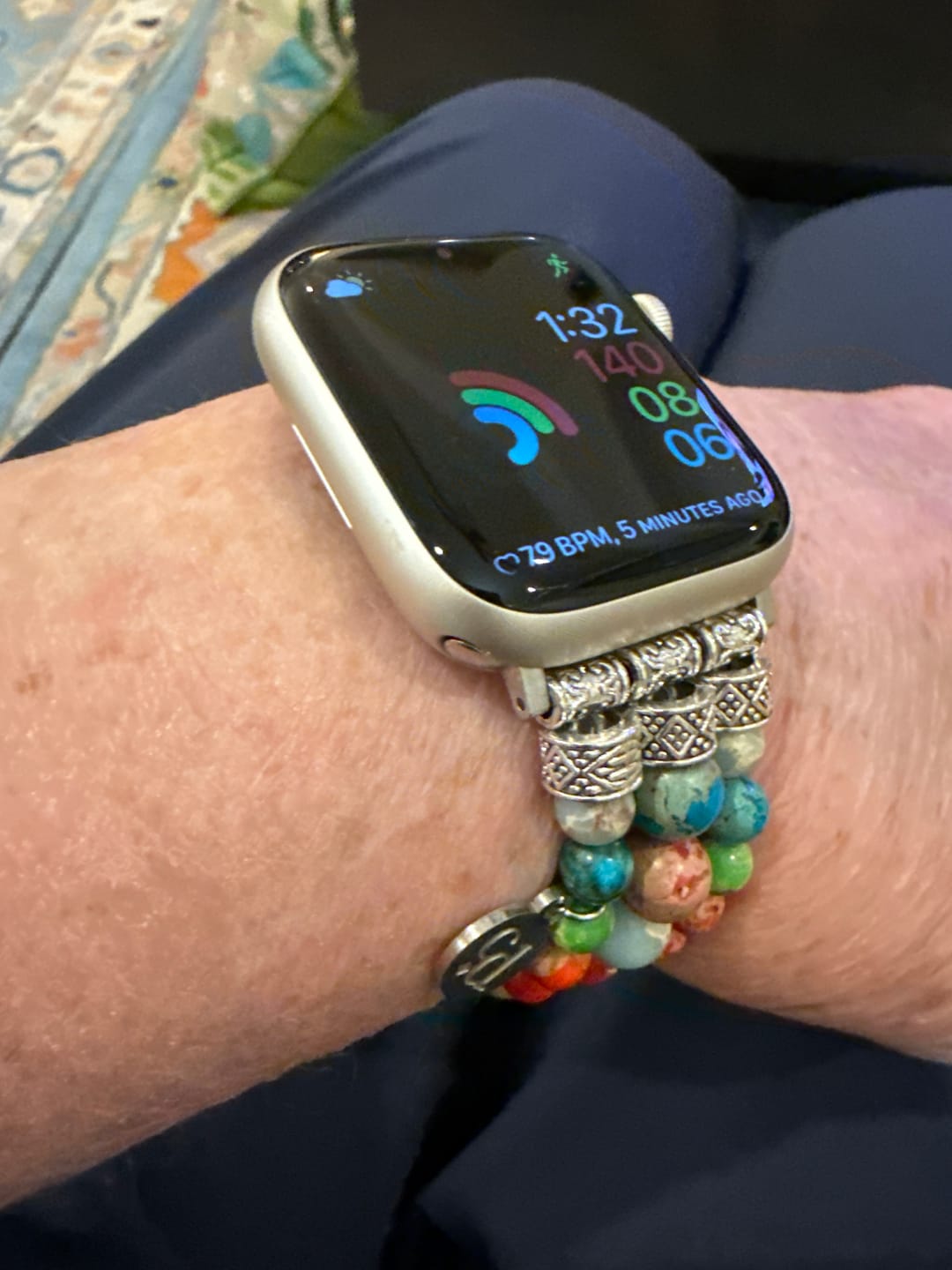 Customer photo review of Imperial Jasper Stretch Apple Watch Strap