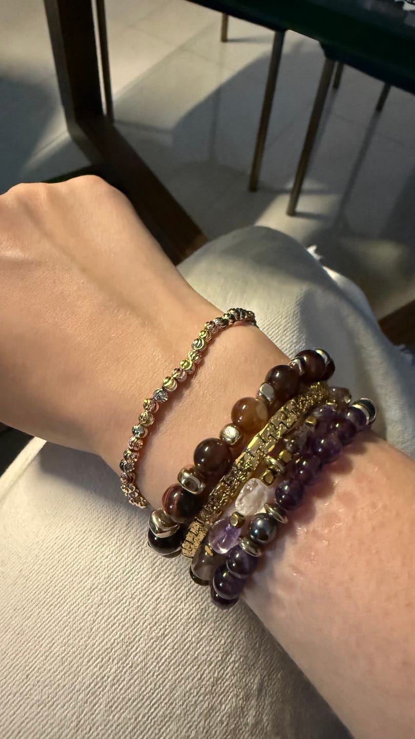 Customer photo review of Pulsera Bolitas Combinada Con Textura