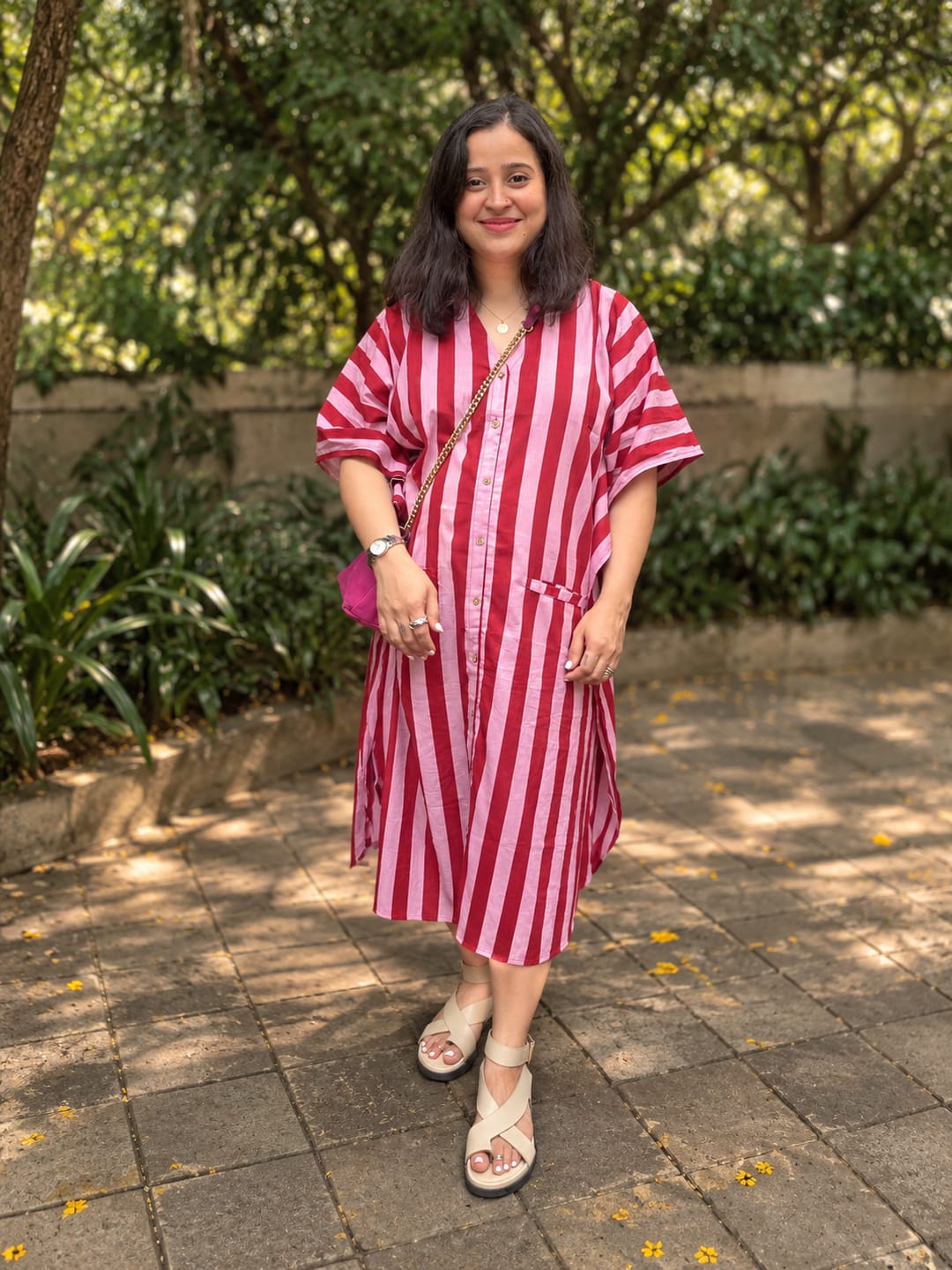 Customer photo review of Bubble Gum BeeBee Hand Screen Printed Kaftan Shirt