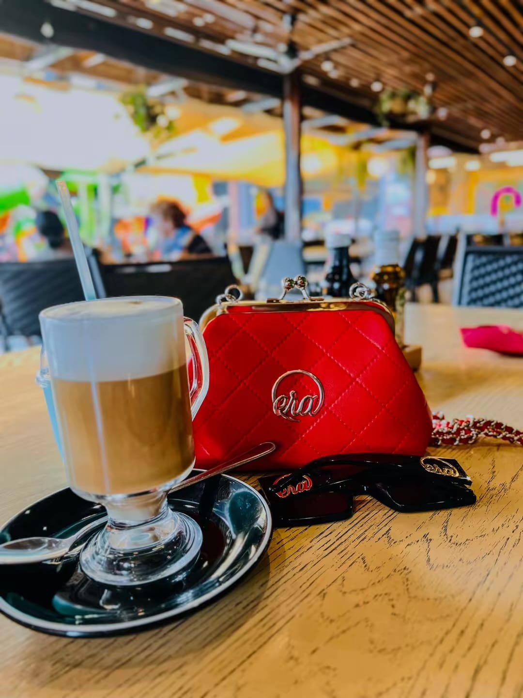 Customer photo review of ERA Mini Kisslock Chain Bag – Red
