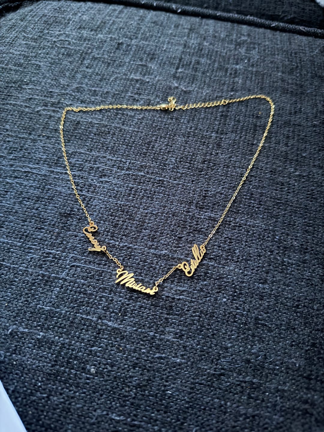 Customer photo review of Multi Name Necklace