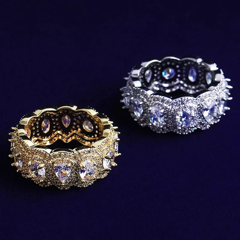 Customer photo review of Created Emerald & D Color Moissanite Eternity Band