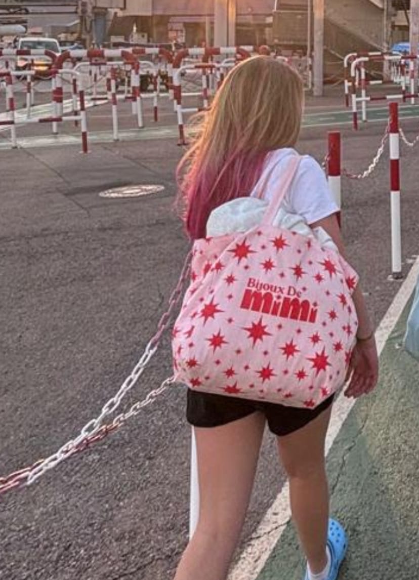 Customer photo review of Pink Star Beach Bag