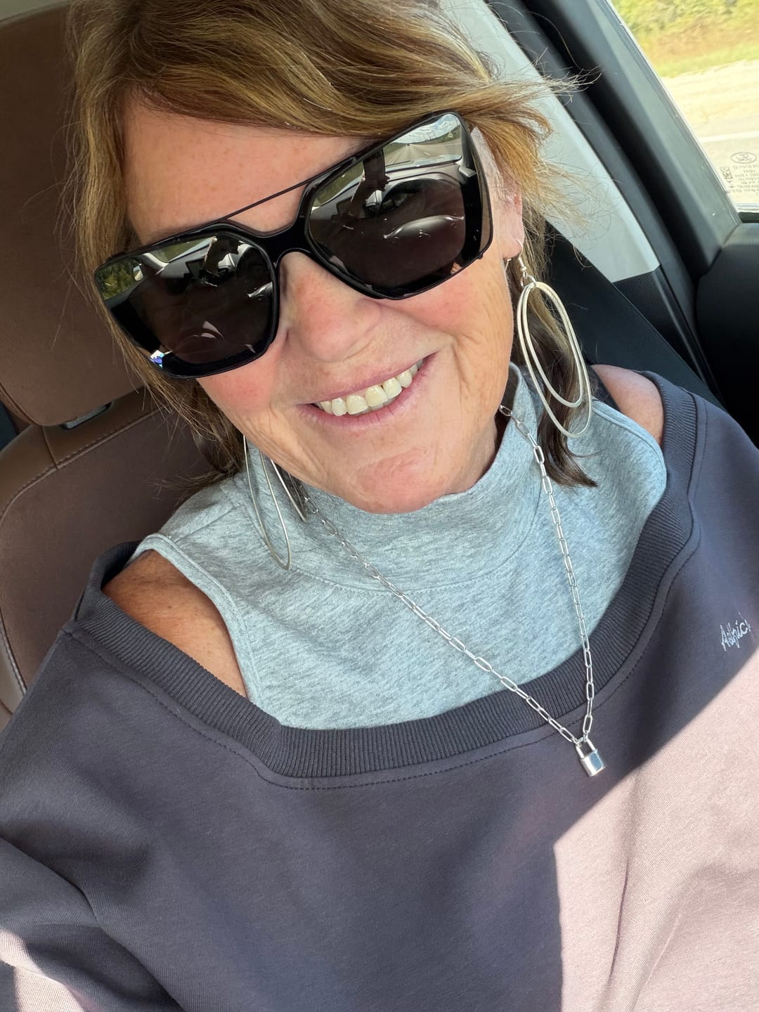 Customer photo review of Aelfric Eden Boxy Layered Off-The-Shoulder Sweatshirt