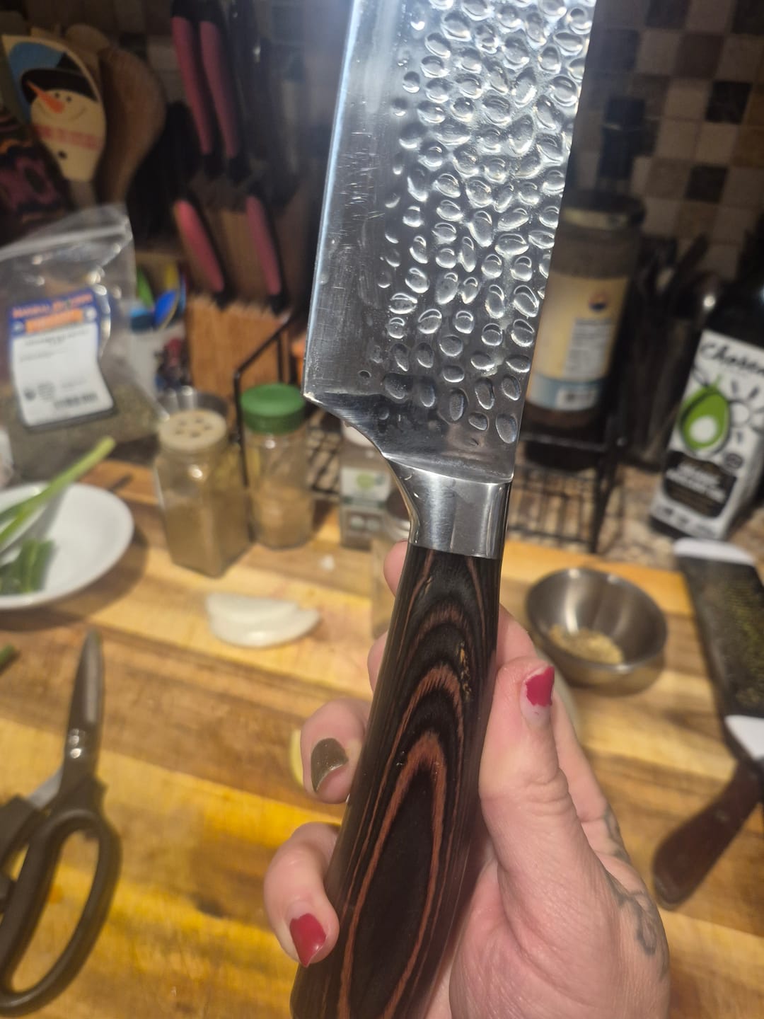 Customer photo review of Japanese-Style Chef’s Knife – 7.1 inch (18 cm) Precision Blade