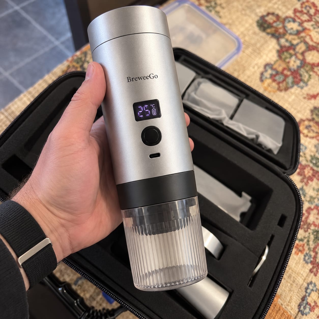 Customer photo review of BreweeGo Portable Coffee Maker