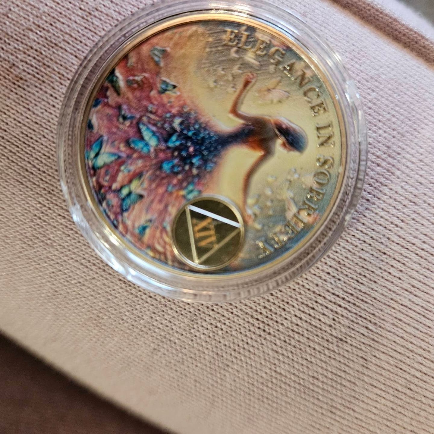 Customer photo review of Personalized Sister Power Sobriety Coin – Personalize Any Day, Month or Year