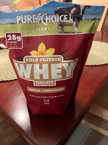 Customer photo review of Whey Protein Isolate with Organic Vanilla