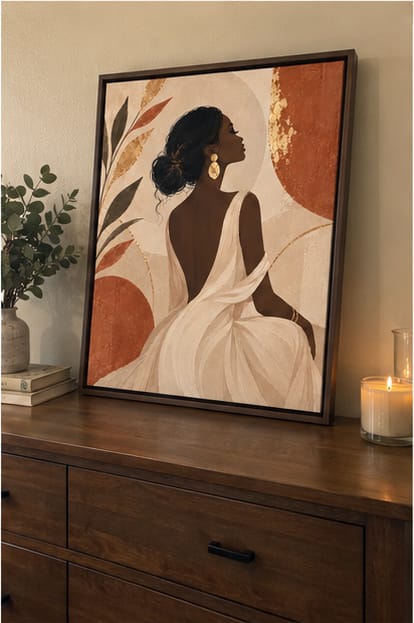 Customer photo review of Elegant Boho Woman Portrait Canvas Wall Art