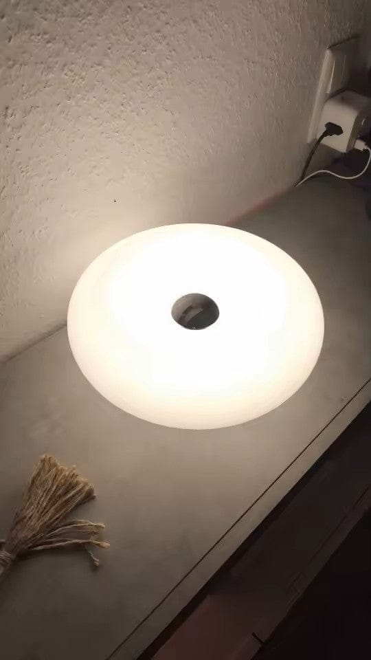 Customer photo review of Blown Glass Donut Lamp