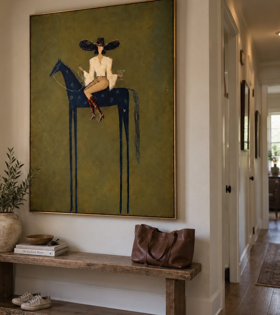 Customer photo review of Midnight Toast-Cowgirl Horse Painting