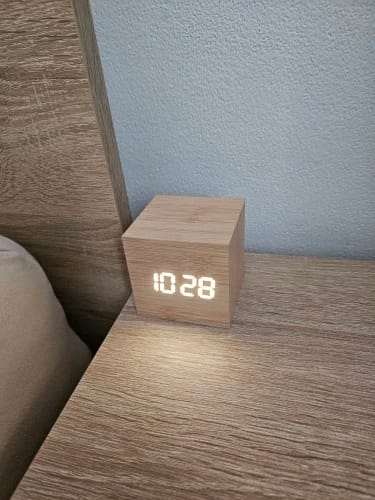 Customer photo review of Nocturne Cube Alarm Clock