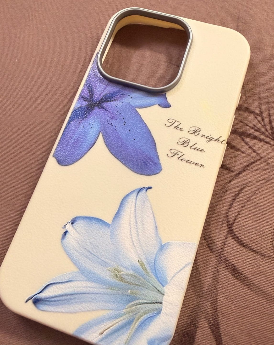 Customer photo review of Cute Blue Flower Floral iPhone White Silicone Rubber Case