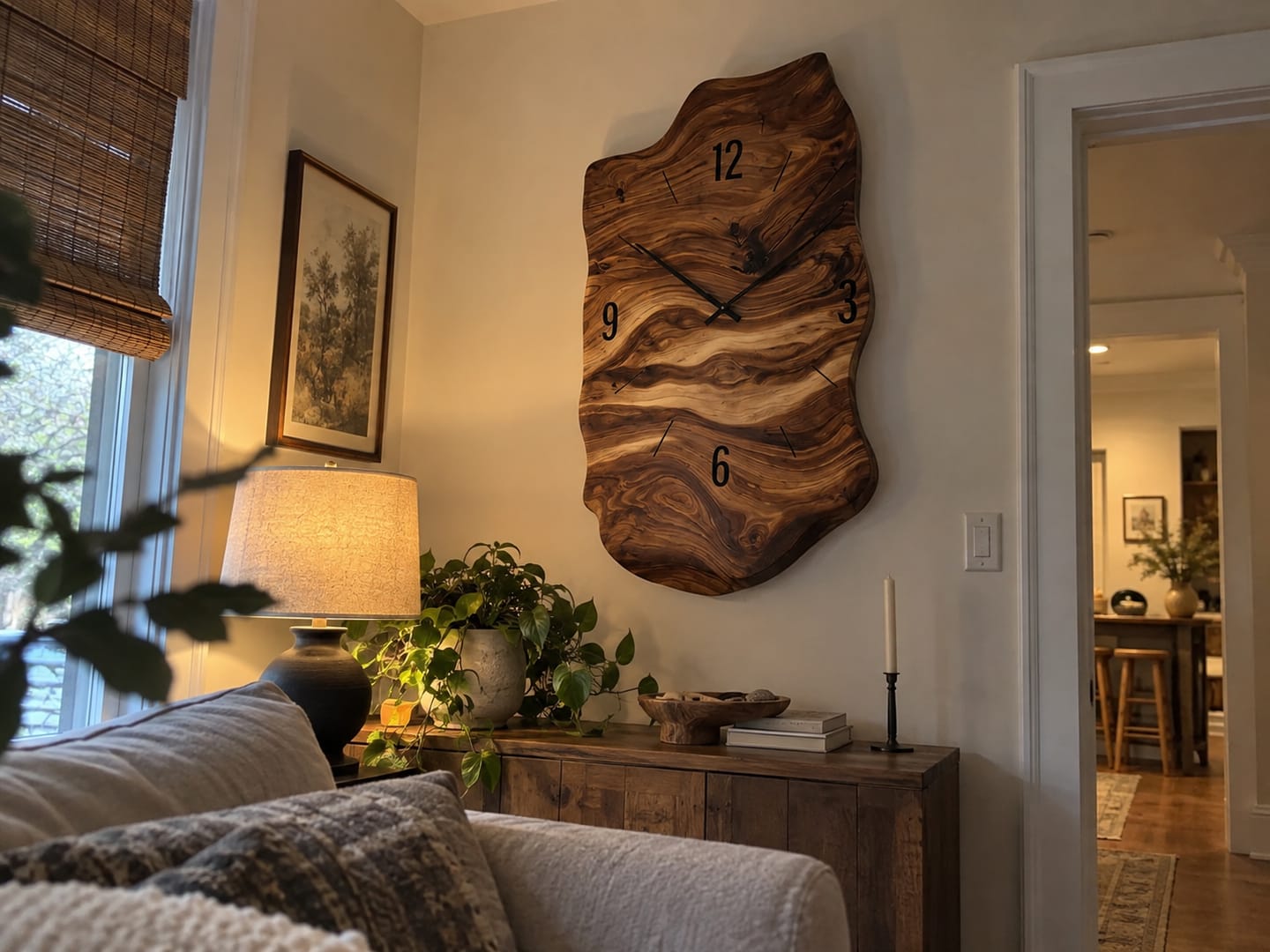 Customer photo review of Modern Wall Clock Carved Design For Living Room Space