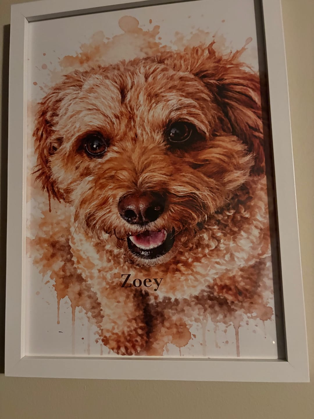 Customer photo review of Personalised Poster - Watercolour Realistic Portrait