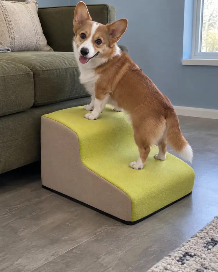 Customer photo review of Gentle Slope Pet Ramp for Beds & Sofas