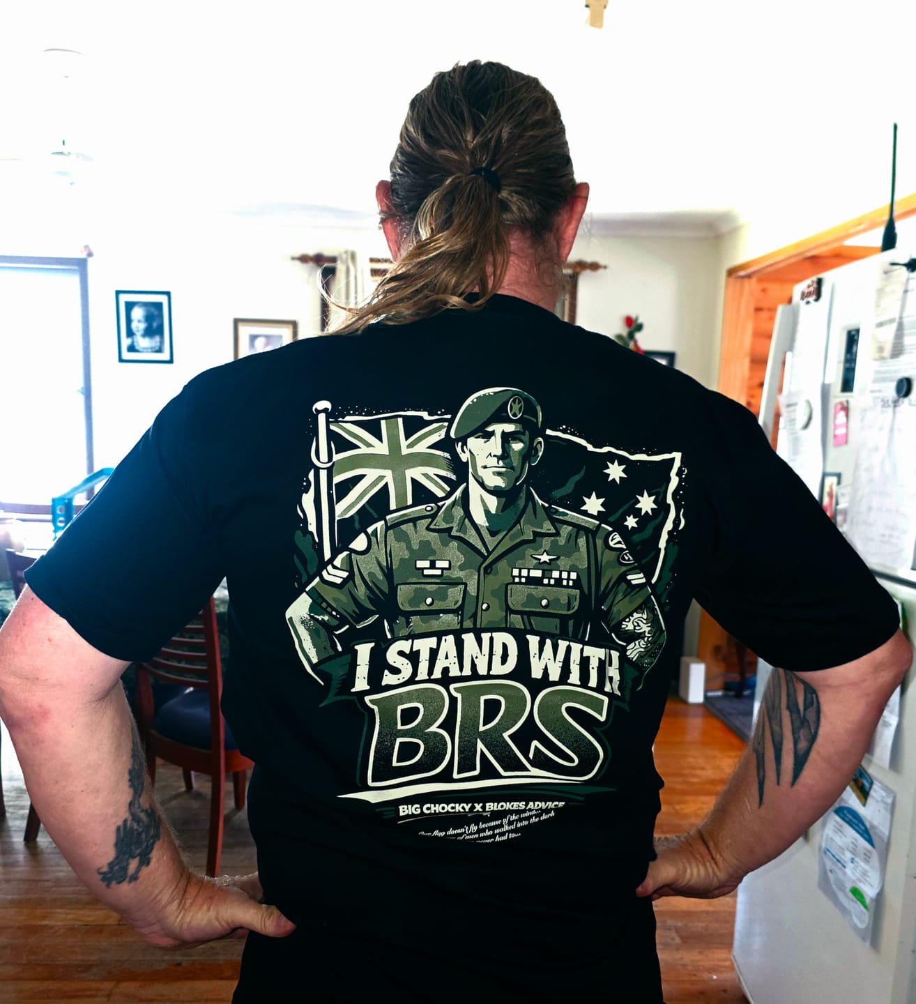 Customer photo review of Big Chocky | Stand With BRS Tee
