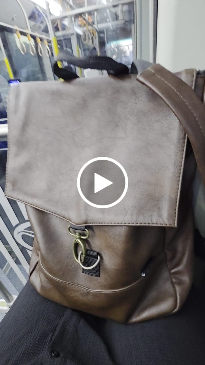 Customer video review of תיק גב סטודנטס בינוני חום רטרו