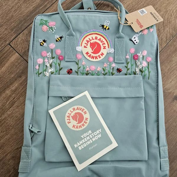 Customer photo review of Snoopy Fjallraven Kanken Hand-Embroidered Backpack