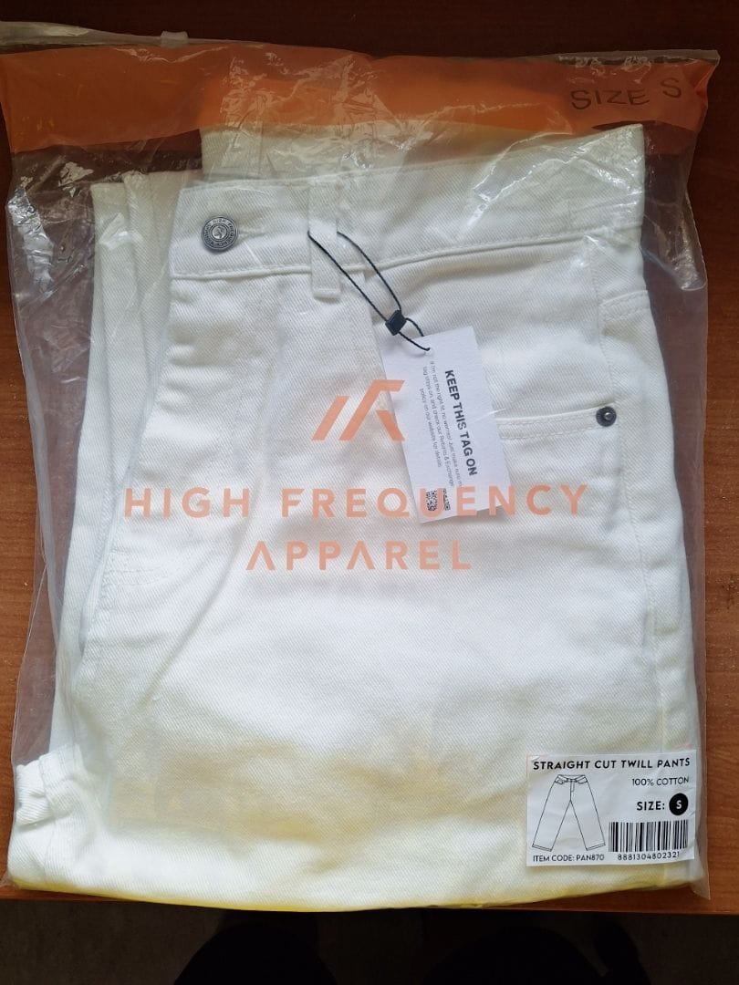 Customer photo review of Straight Cut Cotton Twill Jeans