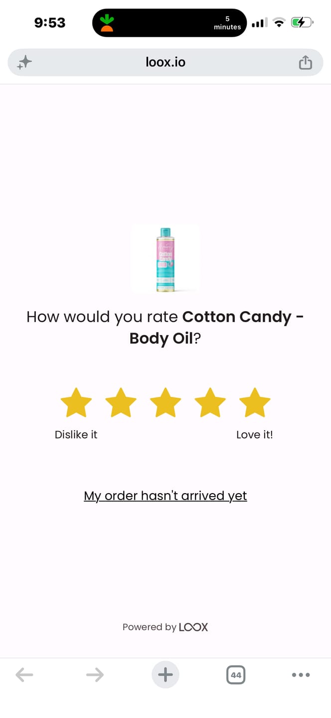 Customer photo review of Cotton Candy - Body Oil