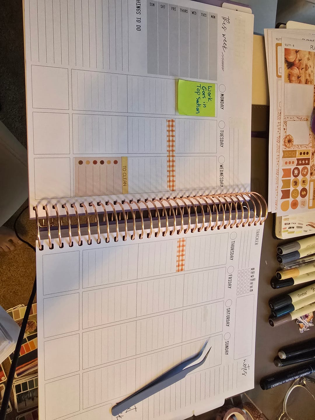 Customer photo review of Undated Planner - Vertical Layout, Spiral Bound - "Periwinkle" (#1209)