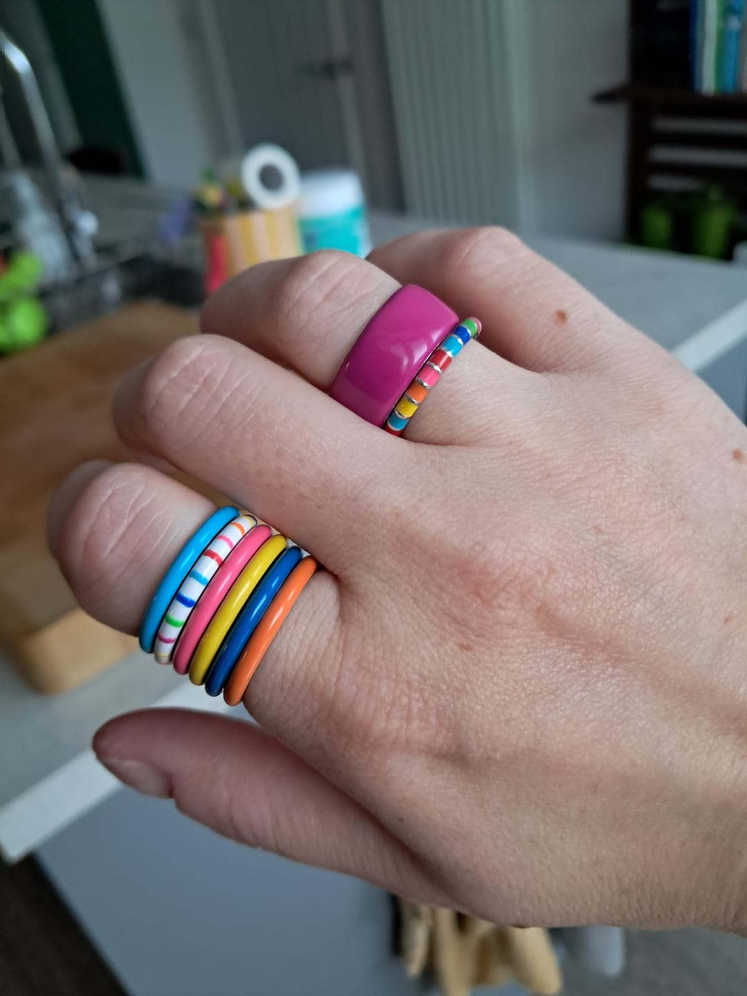 Customer photo review of Purple Thick Ring | Enamel Sterling Silver