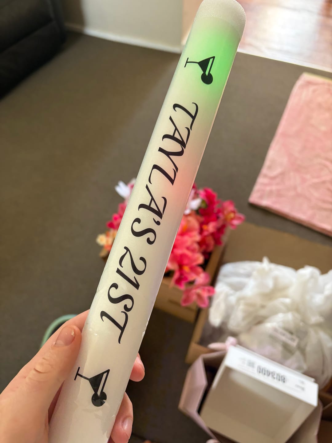Customer photo review of Custom-Made Glow Sticks