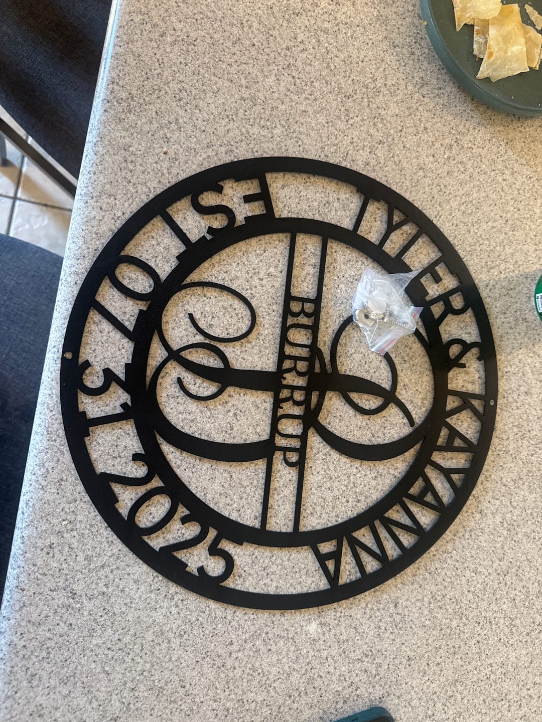 Customer photo review of Elaborate Name - Steel Sign