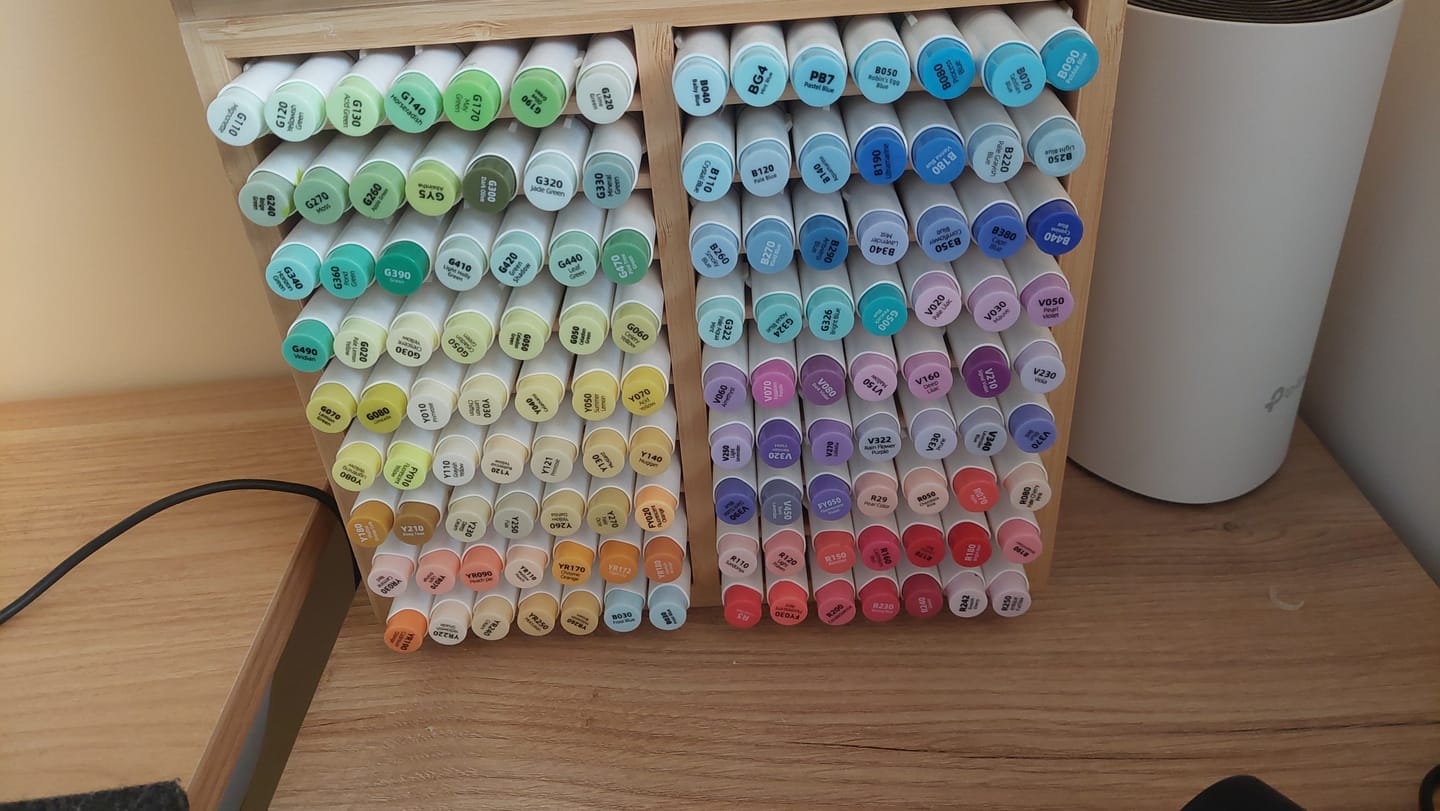 Customer photo review of Ohuhu Bamboo Marker Organizer