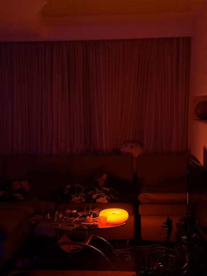 Customer photo review of Blown Glass Donut Lamp