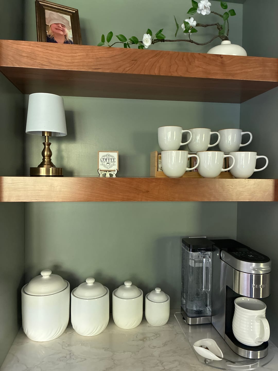 Customer photo review of Mini Framed Coffee Themed Sign | Fresh Brewed Coffee Sign