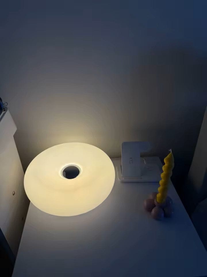 Customer photo review of Blown Glass Donut Lamp
