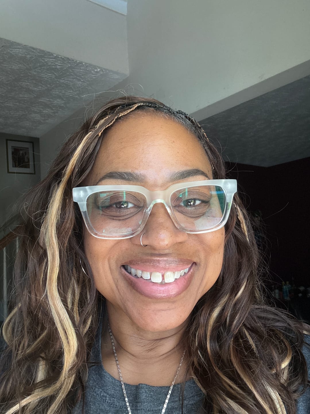 Customer photo review of #4 Medium Brown Body Wave Human Crochet Hair
