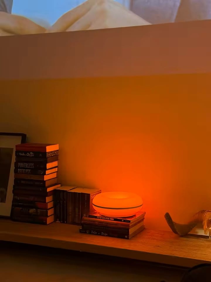 Customer photo review of Blown Glass Donut Lamp