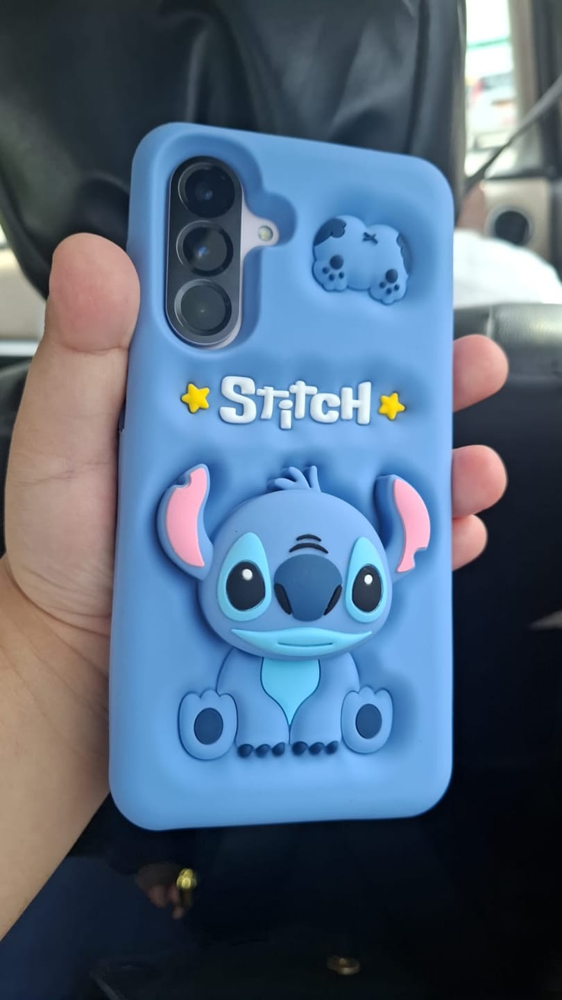 Customer photo review of 3D Stitch iPhone Samsung Attached Phone Holder Stand Rubber Silicone Case