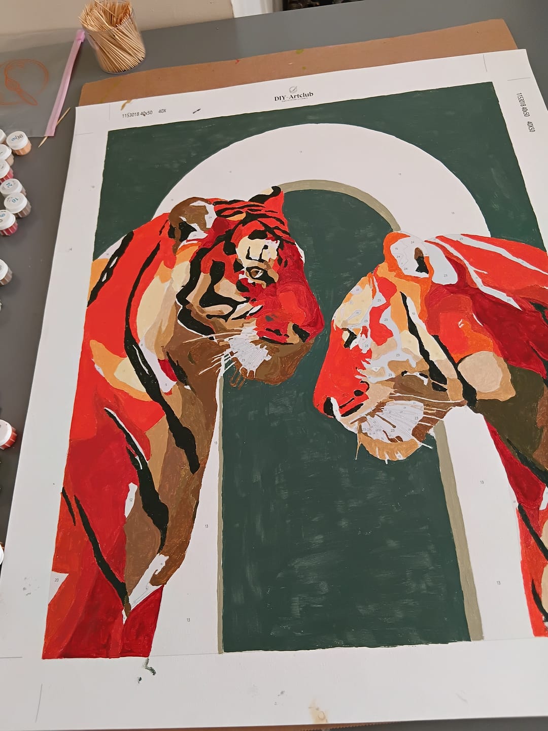Customer photo review of Two Tigers | Paint by Number
