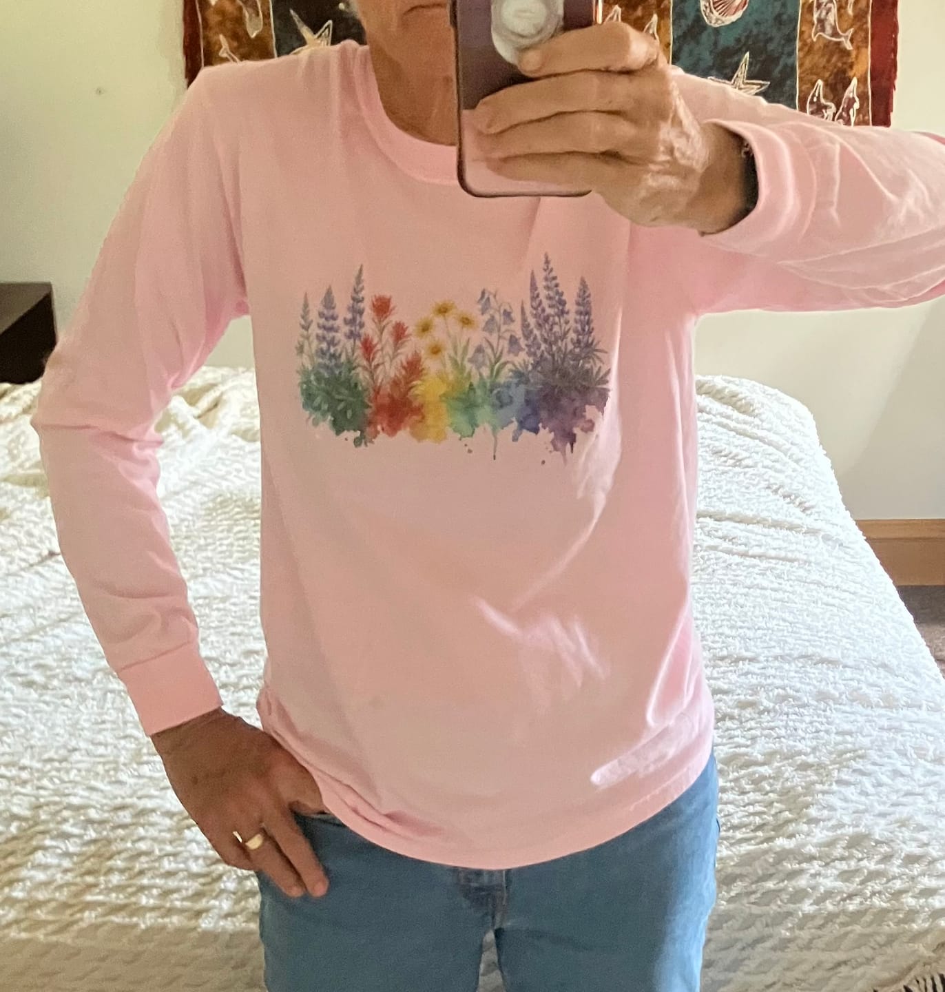 Customer photo review of Watercolor Yellowstone Wildflowers Premium Long Sleeve